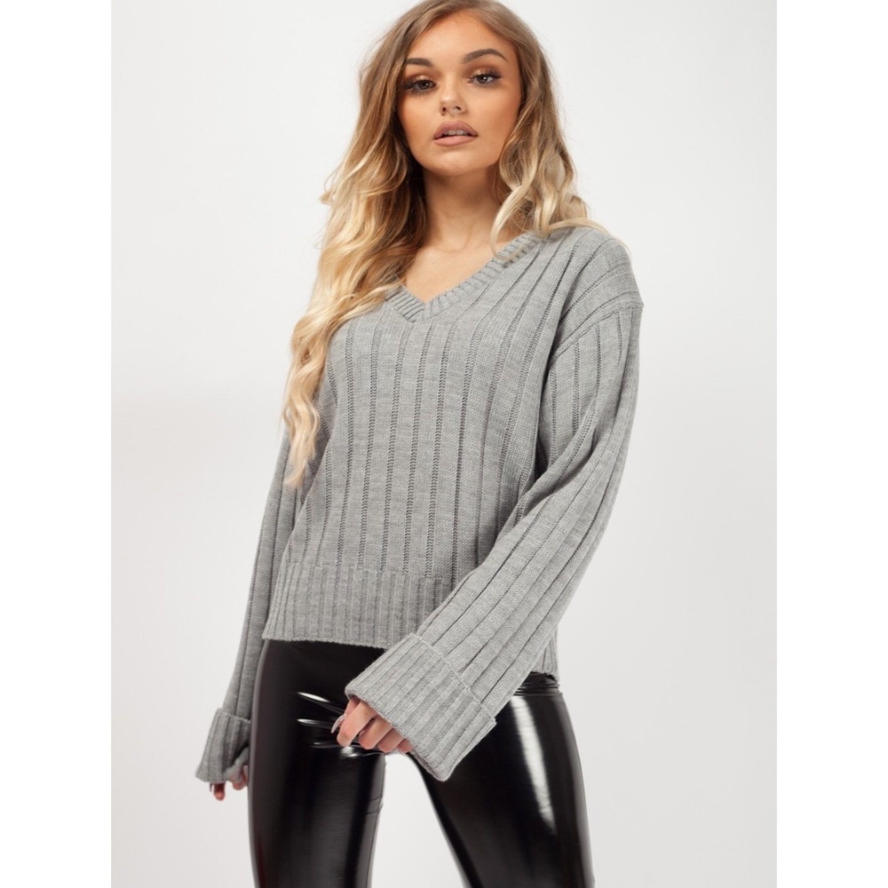 Grey Knitted Top